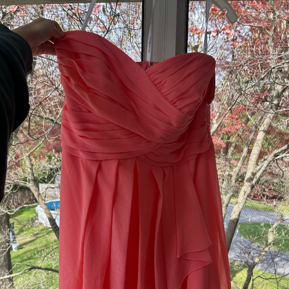 NWT CORAL STRAPLESS BRIDESMAID DRESS